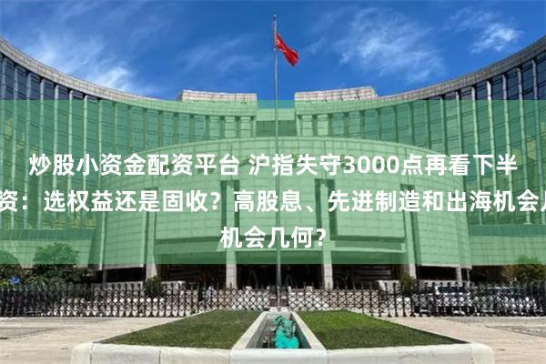 炒股小资金配资平台 沪指失守3000点再看下半年投资：选权益